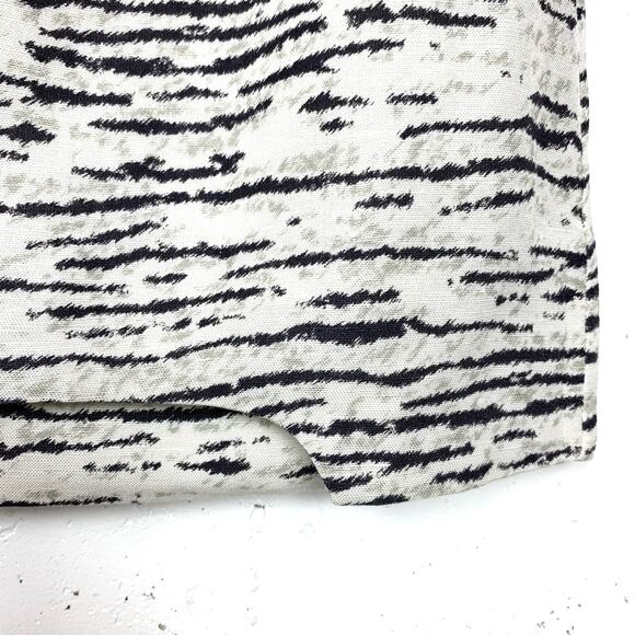 Anthropologie Womens Bellevue My Way Mini Skirt Linen Blend White Black Small - Picture 7 of 14